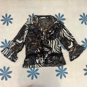 Y2K euro ruffle, whimsy goth, fairy blouse with bell sleeves